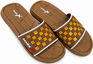 Women Checkerboard Mark X Slides Bronze