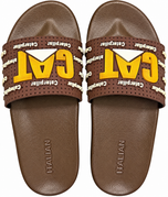Men Premium CAT Comfort Slipper Brown/Yellow