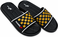 Women Checkerboard Mark X Slides Black