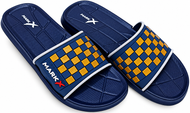 Women Checkerboard Mark X Slides Blue