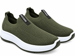 Men's Premium Skecherz AirFlex Slip-On Sneakers – Olive Green